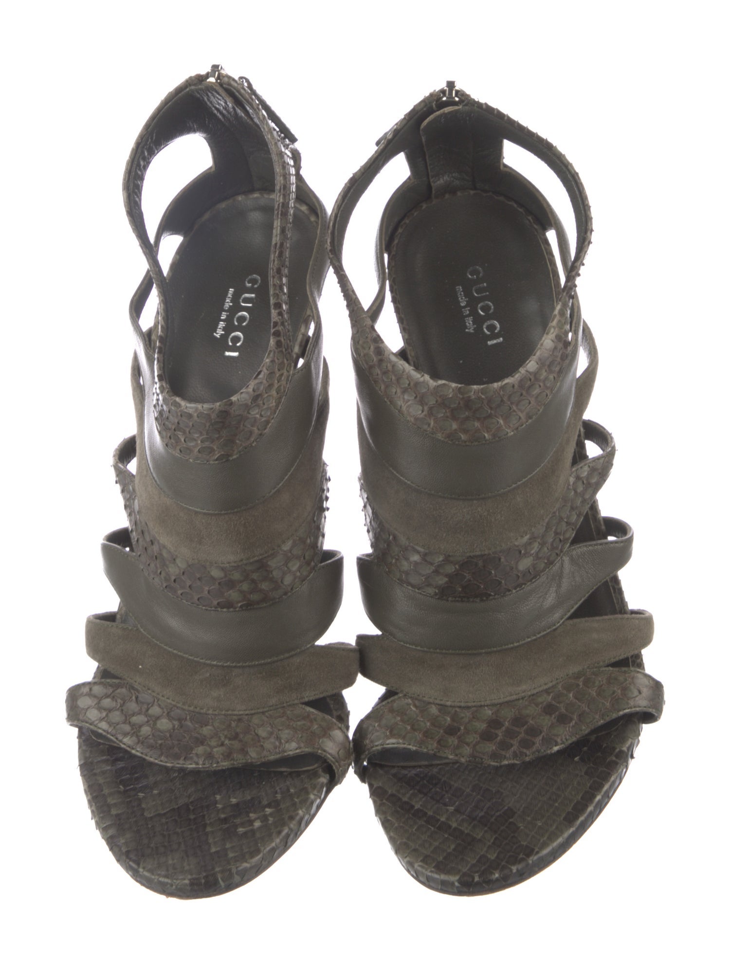 Gucci Snakeskin Slingback Sandals